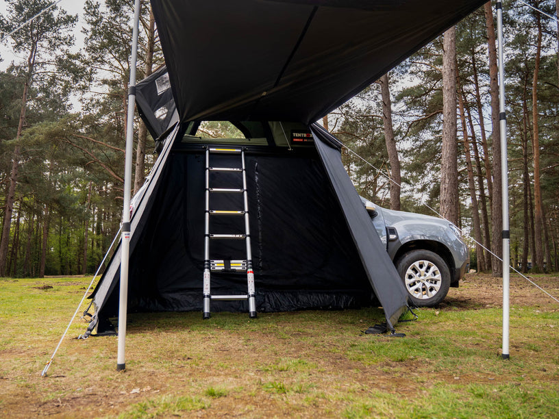 Cargo Living Pod - ladder extended allowing access to Cargo 2.0 without getting wet