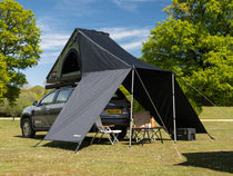 The Cargo 2.0 Tunnel Awning installed at the campsite