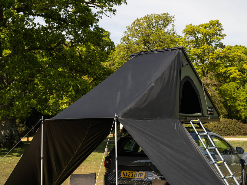 Close-up view of the TentBox Cargo Tunnel Awning