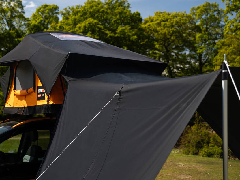 Close-up view of the TentBox Lite 2.0 Tunnel Awning