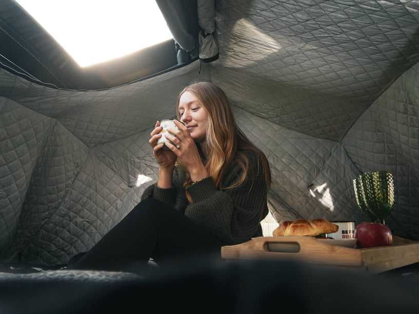- Enjoying a cosy camping setup thanks to the TentBox Lite XL Thermal Kit