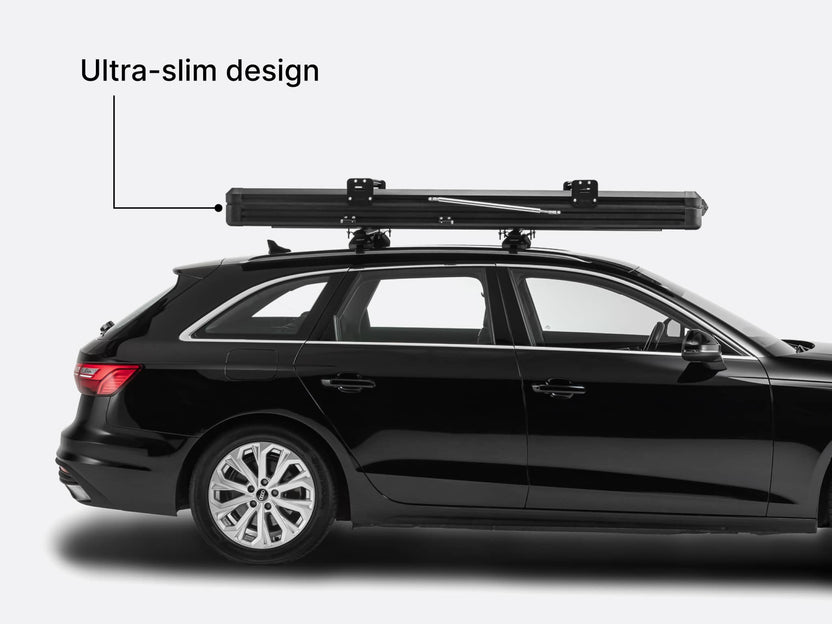  image showcasing the TentBox Cargo rooftop tent's ultra-slim design