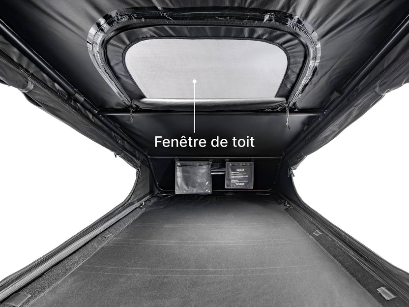  Image of TentBox GO roof tent interior showing skylight location.