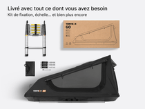  image showing TentBox Go rooftop tent's built-in storage pockets