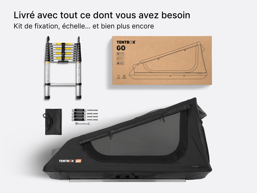  image showing TentBox Go rooftop tent's built-in storage pockets