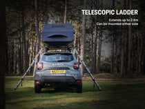 The TentBox GO Telescopic Ladder can be mounted on either side and extends up to 2.6m