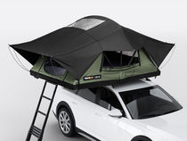 The TentBox Lite XL roof tent in Forest colour option on top of a vehicle