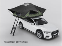 [img-en][autoplay] A selection of cars with the TentBox Lite XL roof tent on top showing it works with almost any vehicle